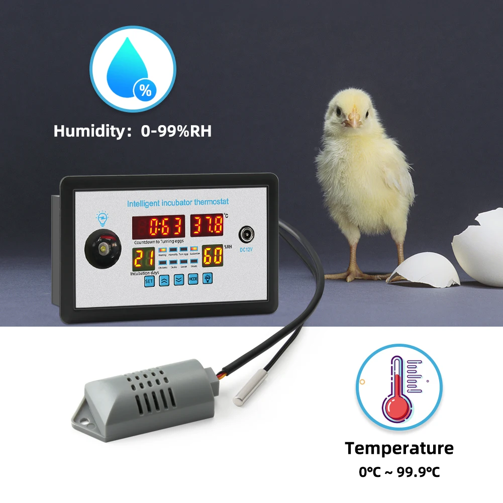 slide calipers Yieryi Smart Thermostat Digital ZFX-W9002 Thermostat Temperature Humidity Control Incubator 360 Automatic Egg Turning 12V/220V digimatic caliper