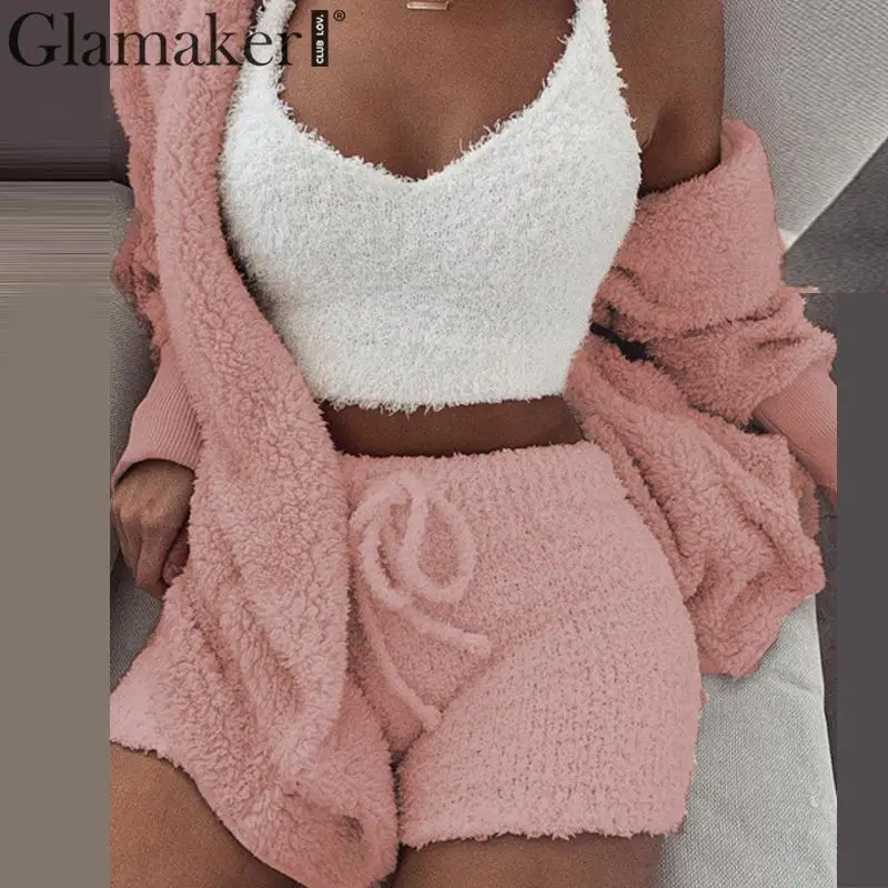 Вязаный комплект Glamaker из двух предметов короткий комбинезон Женский Осенний