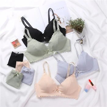 

Elovegirl Sexy Thin Wire Free Push Up Adjustable Bra Back Closure Underwear Comfortable Breathable Seamless Underwear For Women