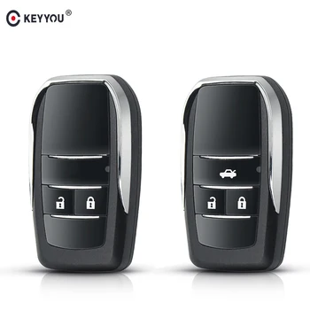 

KEYYOU 2/3 Buttons Modified Filp Folding Remote Car Key Shell Case For Toyota Corolla RAV4 Camry Avlon Scion Auto Key