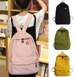 Школьный рюкзак для подростков, женский нейлоновый Одноцветный рюкзак для студентов, рюкзак для пар, mochila feminina, рюкзак, женский рюкзак