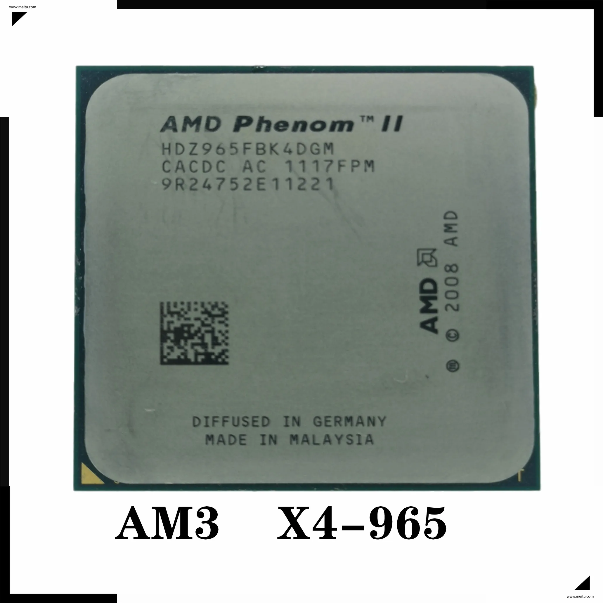 Бывший в употреблении четырехъядерный процессор AMD Phenom II X4 965 3 4 ГГц HDZ965FBK4DGM разъем