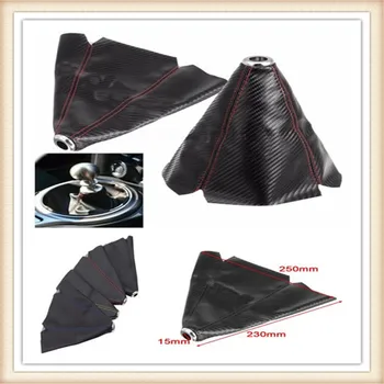 

Fiber Leather Gear Knob Automatic Shifter Boot Cover for Ford Transit Ranger Mustang Ka Fusion Focus F-150