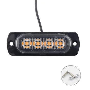 

1pcs 12V 4LEDs Waterproof Car Emergency Beacon 12W Signal lightWarning Light Hazard Flash Strobe Light Bar for Truck