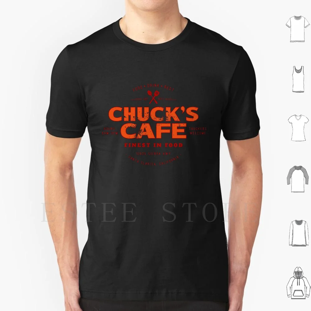 Chucky'S Cafe (Look Invecchiato) T Shirt Stampa Mandrini In Cotone Cafe Stephen Spielberg Autocisterna Camionista Camionista Duello