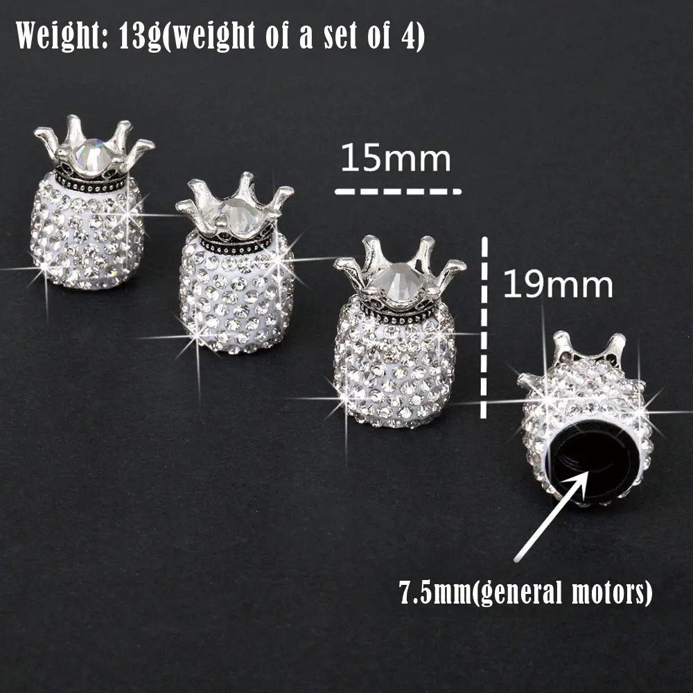 4Pcs/set Universal Crown Style Car Tire Air Valve Stem Cap Automobiles Wheel Tyre Stem Air Valve Dust Covers Auto Accessories 4