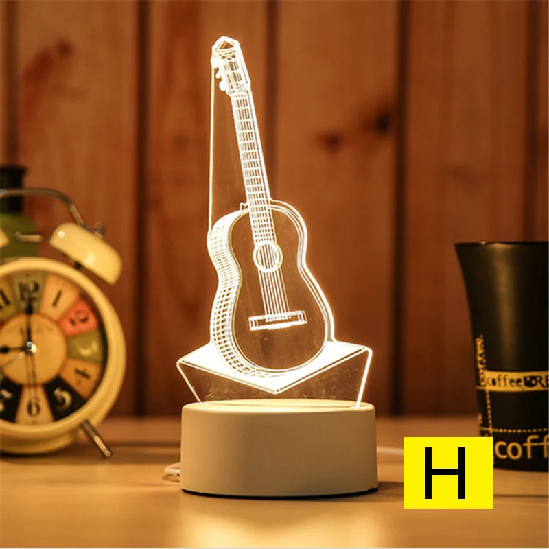 h Мультяшный ночной Светильник 3D светодиодный USB мечта мягкий Светильник Настольный ночной Светильник TN88 - Color: h