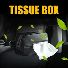 Автомобильная коробка для салфеток, держатель из искусственной кожи, бумажный чехол, авто Органайзер, контейнер для салфеток