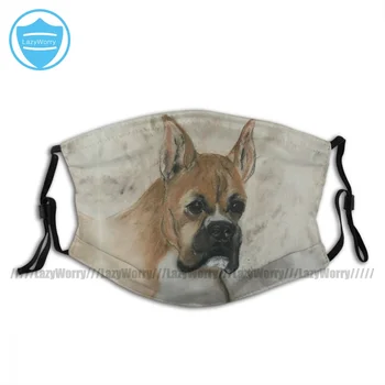 

Adult Funny Boxer Dog Facial Mask Reuse Charm Polyester Face Mouth Mask With Filters