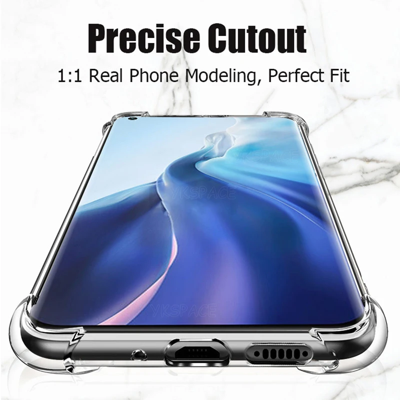 Shockproof Transparent Silicone Airbag Phone Case – Ultra Soft TPU Cover