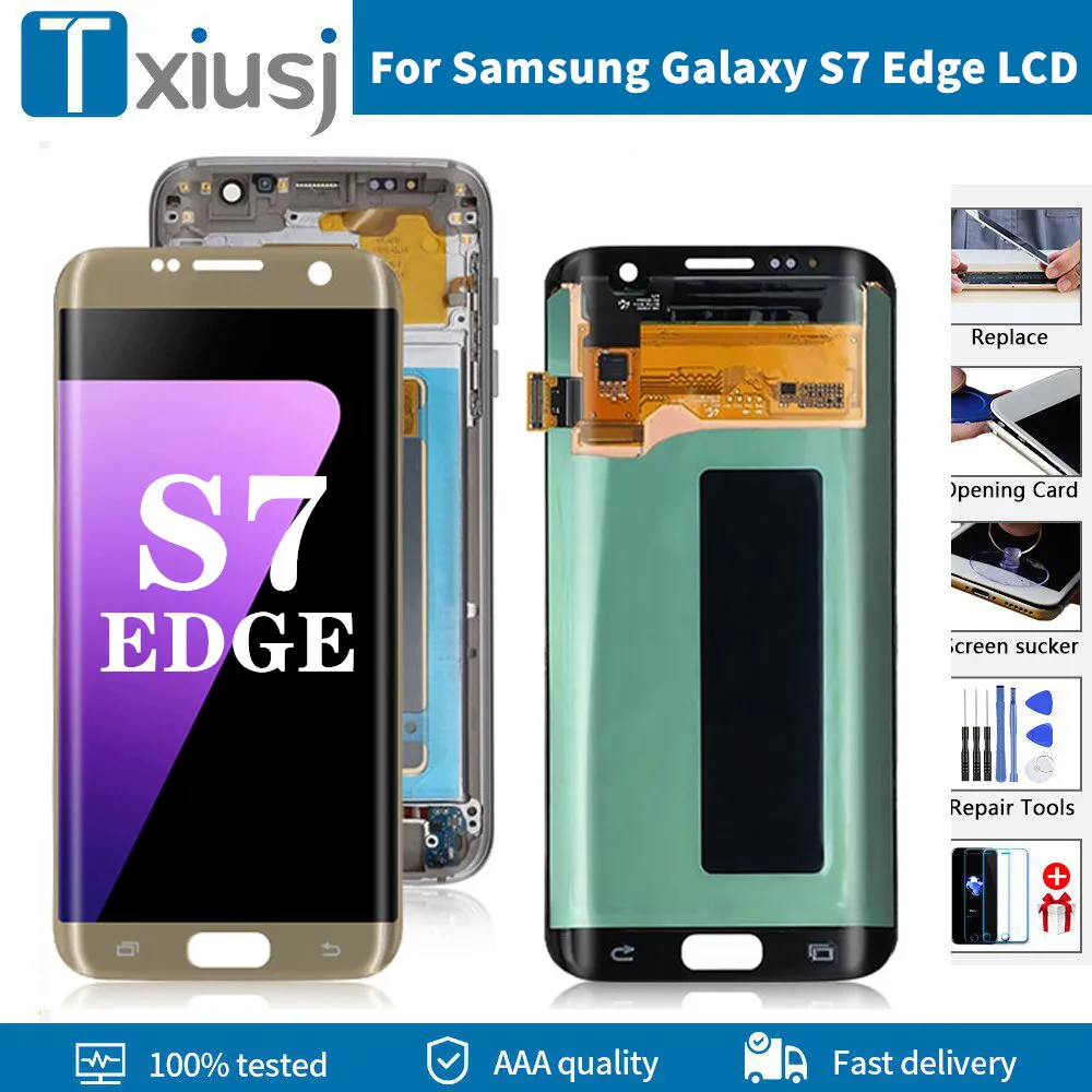 ЖК-дисплей Super Amoled 5 дюйма для SAMSUNG Galaxy S7 edge G935 G935F дисплей с сенсорным экраном и