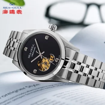 

Seagull watch men's automatic mechanical watch steel belt waterproof hollow fashion diamond men's watch M149SK edge series coupl