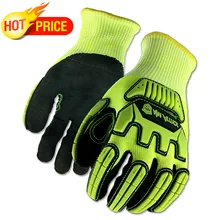 ANSI A5 антивибрационные механические устойчивые к порезам безопасные рабочие перчатки с Hi-Viz желтым цветом многофункциональные модные перчатки
