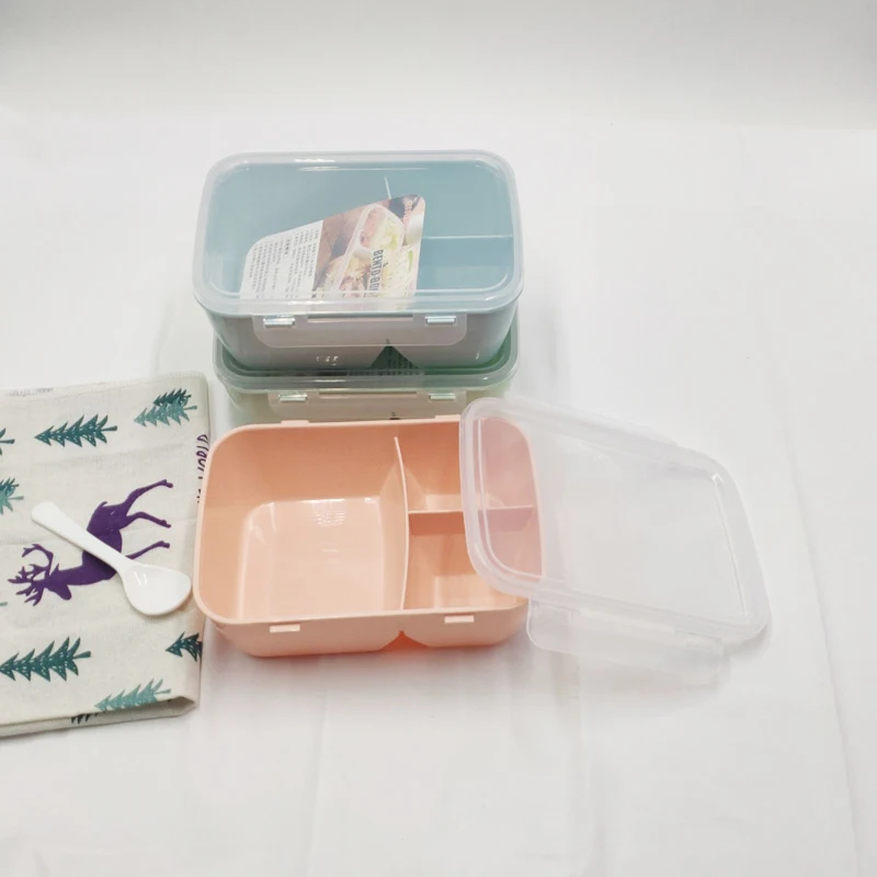 1 шт. Piezas Contenedor De Comida De Plstico Saludable Caja De Almuerzo Porttil Con Cuchara Capacidad De Camping Picnic Comida Co