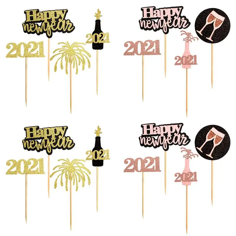 

16Pcs Dessert Supplies 2021 Cake Topper for Cake Decor Party