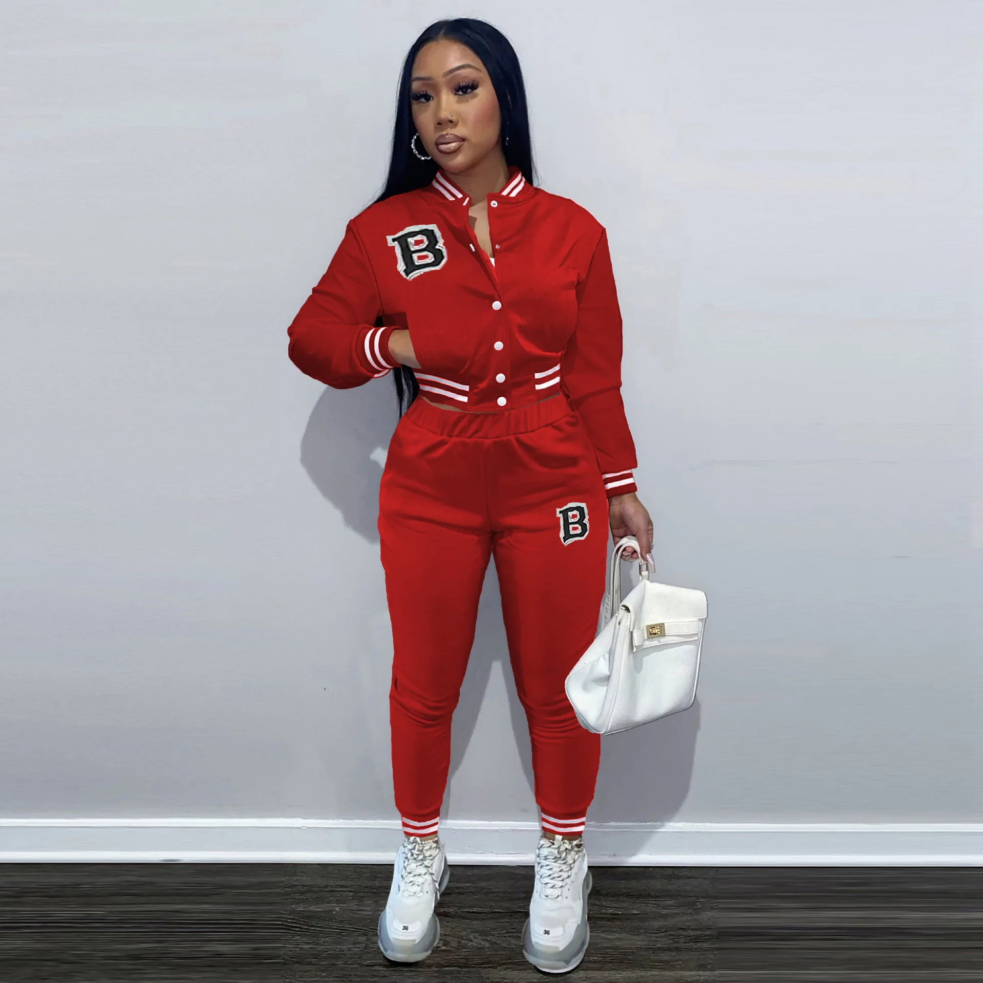 Ladies Suit Fashion Streetwear Long-Sleeved Tops Empty Loose Wide-Leg Pants Two-Piece Casual Home Sexy Slim Women |
