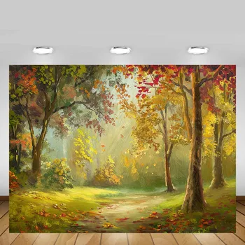 

Mehofond Newborn Autumn Forest Backdrop Painting Tree Yellow Leaves Baby Portrait Photography Background Photocall Photo Studio