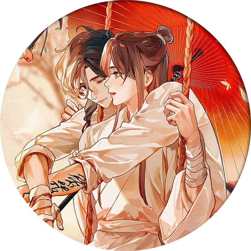 Cartoon tian guan ci fu Hua Cheng Xie Lian Cosplay Badge Brooch Pin Anime Accessories For Clothes Backpack Decoration gift
