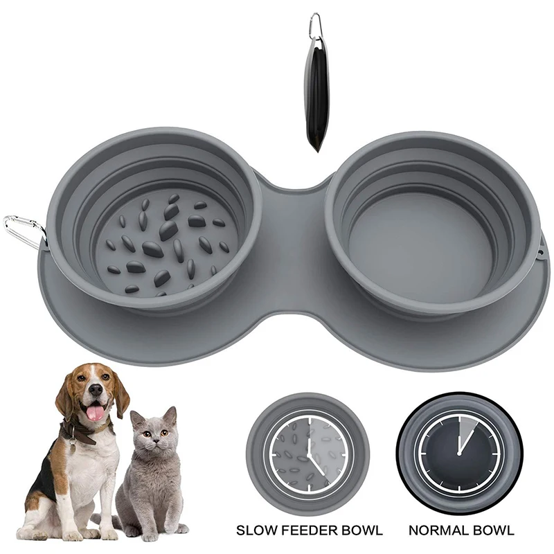 Silicone Slow Feeder Dog Bowl Non Slip Dog Food Bowl With Anti