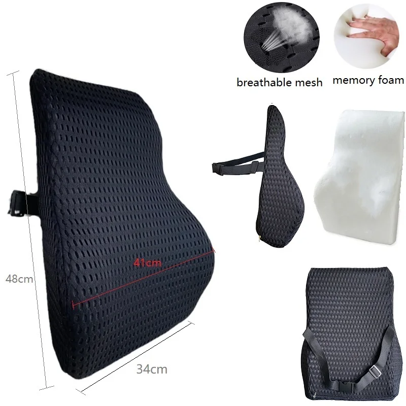 3D grid Waist cushion Support Office Chair Lumbar Back Effective treatment Pain Pillows Memory Foam Posture Correct | Дом и сад