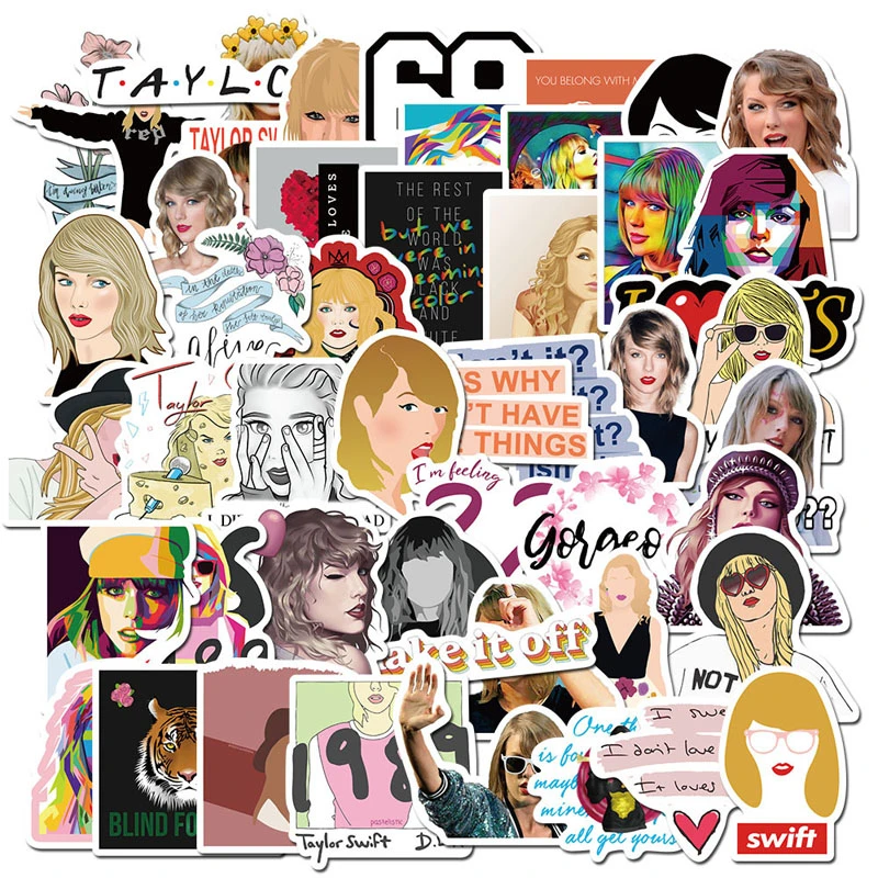 50 Pcs Singer Taylor Swift Graffiti Waterproof Stickers for Laptop Phone Helmet. 