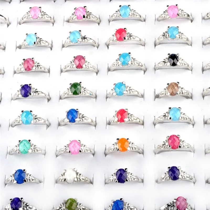 10 Styles Shiny Cute Crystal Animals Flowers Rings for Kids Women Mixed 10Pcs Lots Colorful Rings Jewelry