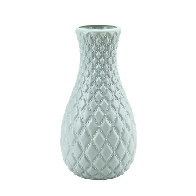 Unbreakable Plastic Flower Vase Decoration Home White Imitation Ceramic Vases Flower Pot Decor Nordic Style Flower Container 9