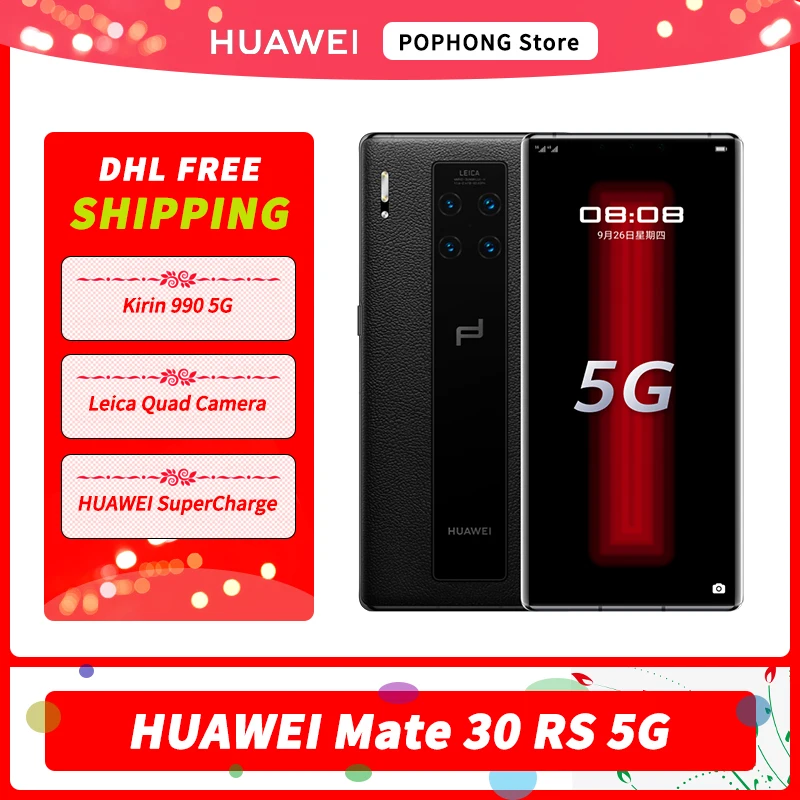 Бесплатная доставка DHL мобильный телефон HUAWEI Mate 30 RS с экраном 6 53 дюймов Kirin 990