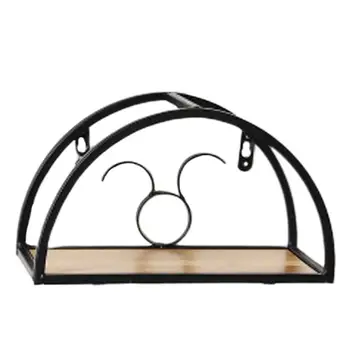 

1 PC Storage Rack Decorative Modern Half Circle Wall Mount Wrought Iron Hanging Shelf Holder Organizer Without Nails