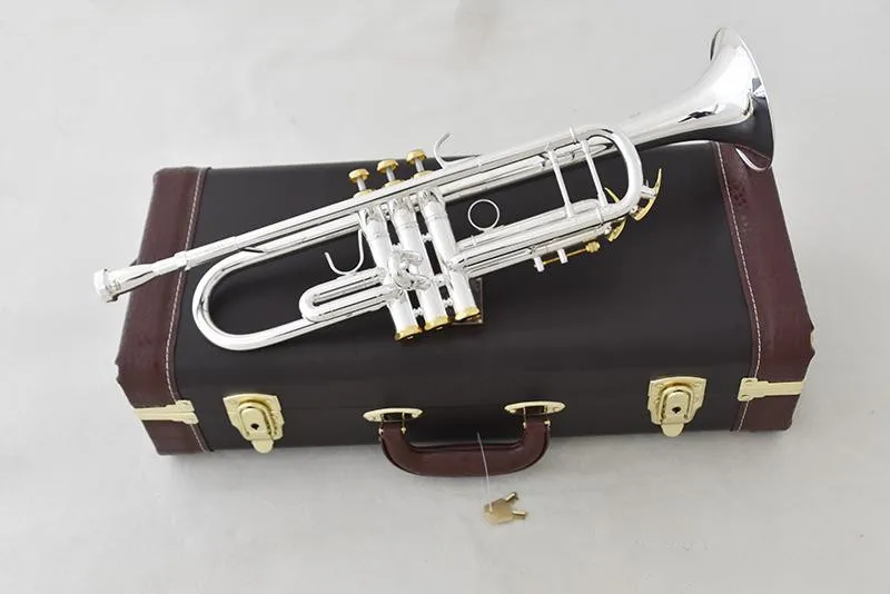 Новая лучшая труба LT190S-85 Bb Труба позолоченный музыкальный инструмент профессиональный класс музыка бесплатно два мундштука и чехол