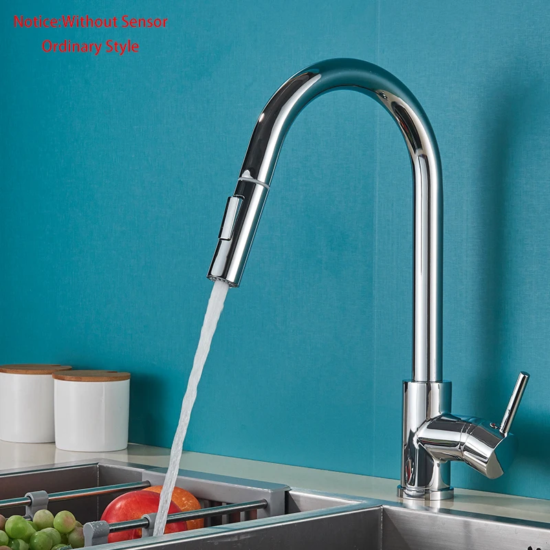 Matte Black Touch Sensor Kitchen Faucet Pull Out Smart Sensor Kitchen Faucet Double Water Mode Mixer Tap Rotate Hot Cold Crane pot filler faucet Kitchen Fixtures