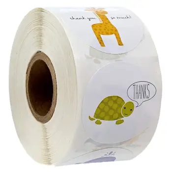 

500pcs Round Animal Thank you stickers Seal Labels 1 inch Scrapbooking Paper Business Stickers for Baking Package Stickers