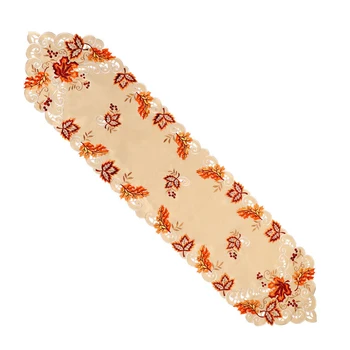 

Embroidered Maple Leaves Table Runner Fall Thanksgiving Table Runner Decor Table Runners
