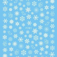 Японские ультра-тонкие резинки рождественские лазерные синие золотые и серебряные черно-белые снежинки наклейки для ногтей F281-284