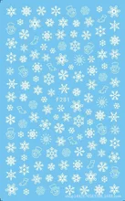 יפן דק מסטיק חג המולד לייזר כחול זהב וכסף שחור ולבן Snowflake נייל מדבקת ציפורניים מדבקות F281-284(China)