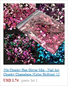 4Colors/Lot 10ml Holographic Chunky Glitter, 1/128,1/24,1/8 Face Body Nail Art Cosmetic Glitter Chunky Fine Mixed Glitter