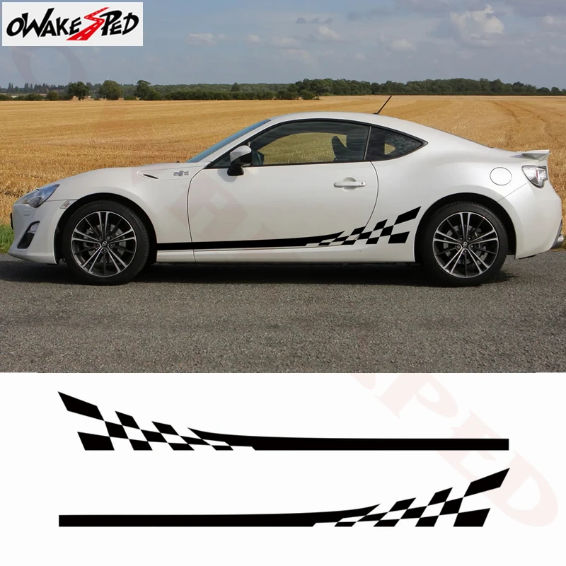 Racing Sport Flag Graphics Body Decals For-Toyota 86 GT Auto Door Side Stripes Skirt Decor Stickers Car Styling Vinyl | Автомобили и