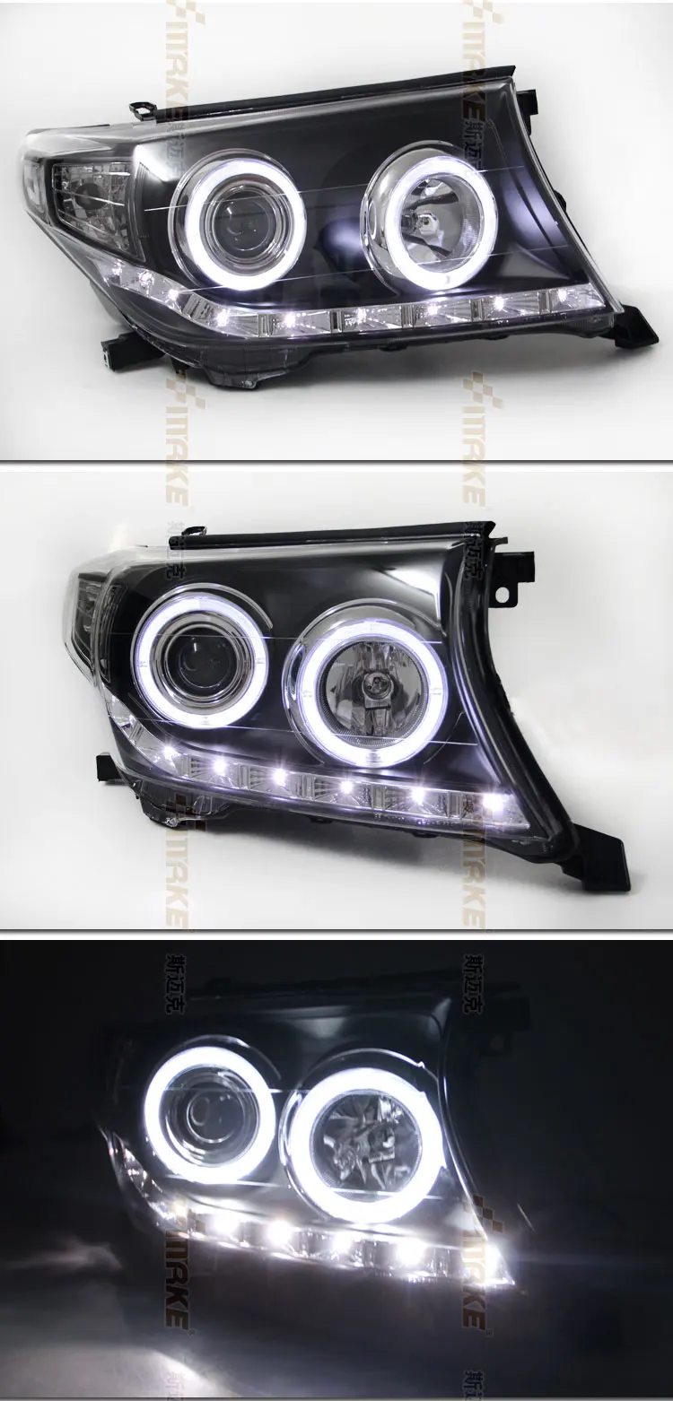 Автомобильный Стайлинг, чехол на голову для Toyota LAND CRUISER LC200, фары, светодиодный фонарь, DRL Объектив, двойной луч, Биксеноновые HID аксессуары
