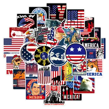 

100 Pcs/pack Waterproof America President Stickers Flag Graffiti Stickers For Skateboard Luggage Laptop Notebook Guitar Stickers
