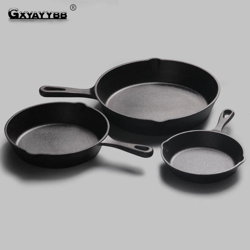 

16cm 20 Cm Black Mini Not Sticky Casting Iron Pan Stone Layer Frying Pot Saucepan Small Fried Egg Pot Use Gas & Induction Cooker