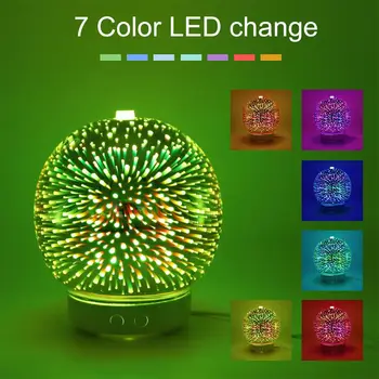 

Essential Oil Diffuser Aromatherapy Diffusers for Therapeutic Oils - Ultrasonic 3D Glass Vase Cover & LED Light Display