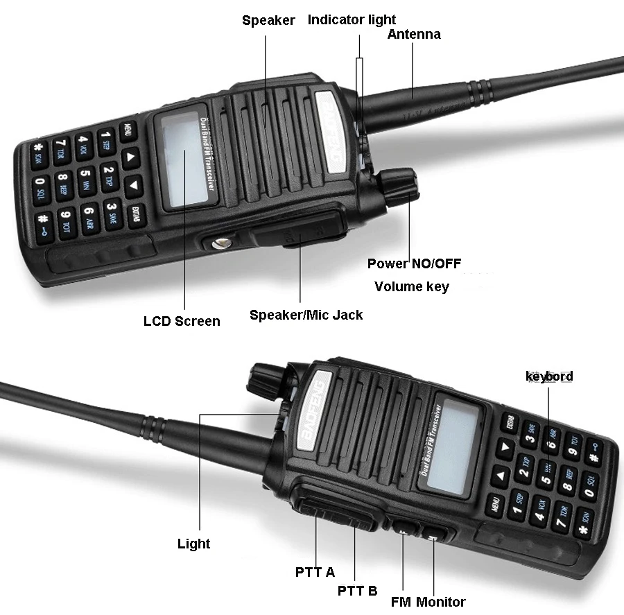 Portable FM Radios Baofeng UV-82 Walkie Talkie UV 82 CB Ham Vhf Uhf UV82 U/V Two-way Communication Transceiver 4