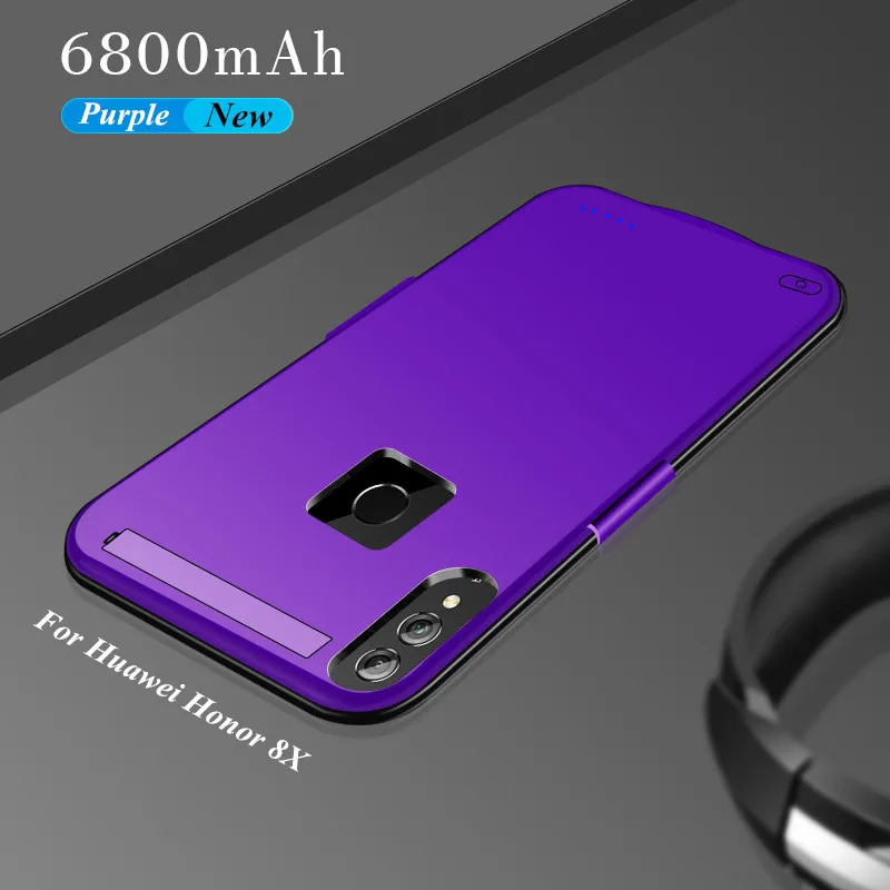 6800 мАч чехол для huawei Honor 8X зарядное устройство чехол внешний аккумулятор чехол-аккумулятор для Honor 8X Крышка для зарядки - Цвет: Purple
