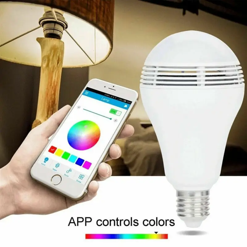 Беспроводной Bluetooth с регулируемой яркостью RGB умный светодиодный светильник приложение музыка дистанционное управление лампа