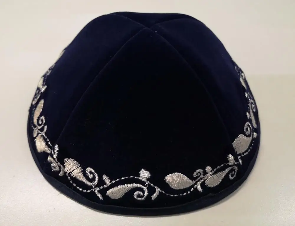 20 см бархатная вышитая еврейская жидкость KIPPAH KIPPOT|velvet tape|velvet jumpervelvet extensions |