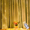 3M cortina de arco iris Luz de guirnalda de luz LED de hadas carámbano luces decorativas para Navidad Fiesta dormitorio pared boda decoración de ventana ► Foto 3/6
