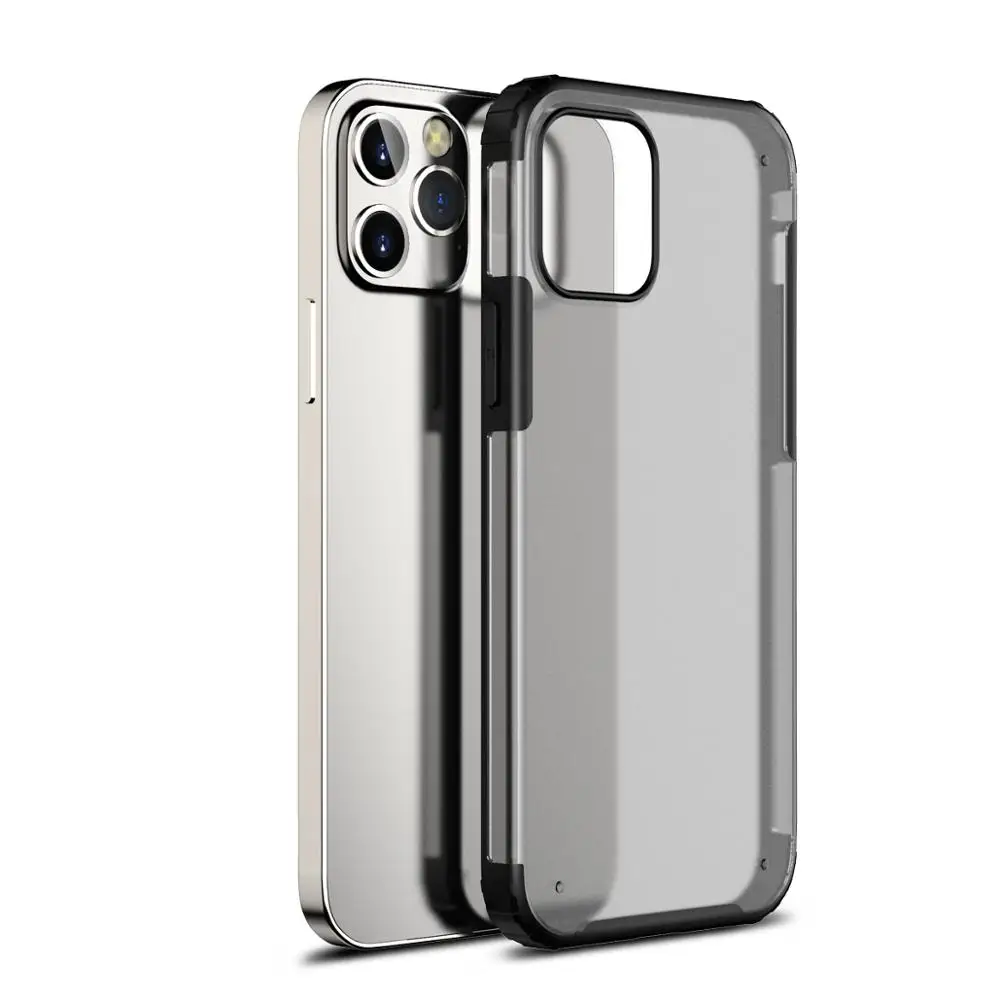 Противоударный чехол для телефона iPhone 12 11 Pro Max XR XS X 7 8 Plus прозрачный матовый