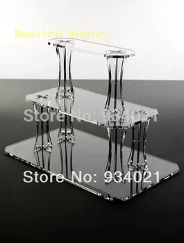 

Elegant Clear 3 Tiers Acrylic Rectangle Cake Display Stand Wedding Decoration