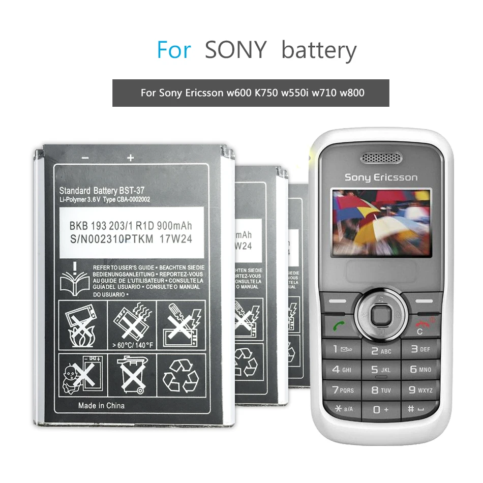 BST-37 Аккумулятор для Sony Ericsson K750 D750i K758C S600C V600 V600i W550C W550I W600 W600c W700 W710 W710C W800 BST 37 |