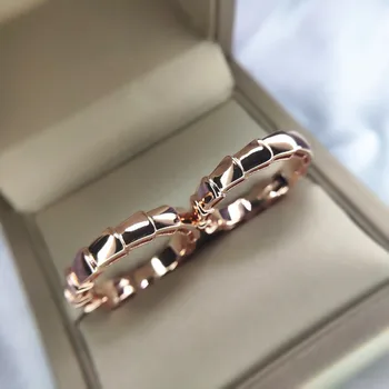 

Luxury Snake Bone Wide Thick Couples Finger Rings Resizable Fashion Accessories Rose Gold Ring Fashion Jewelry Lovers Gifts